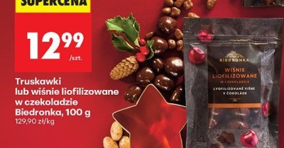 Wiśnie liofilizowane w czekoladzie 100 g promocja w Biedronka