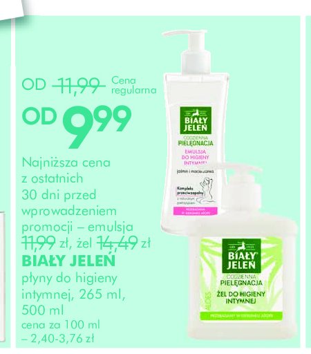 Żel do higieny intymnej aloes Biały jeleń promocja