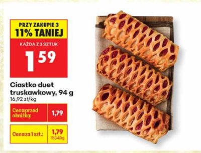 Ciastko duet truskawkowy promocja w Biedronka