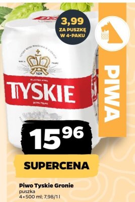 Piwo Tyskie Gronie 4x500 ml promocja w Netto