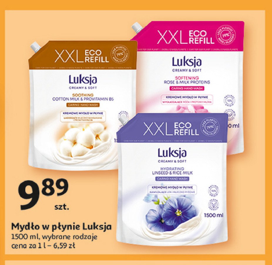 Mydło rose petal & milk proteins Luksja creamy & soft promocja w Auchan