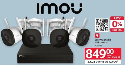Zestaw kamer IMOU ZESTAW KAMER NVR1104HS promocja w Selgros