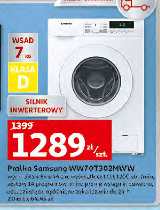 Pralka ww70t302mww Samsung promocja
