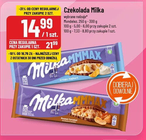 Czekolada crispy joghurt Milka mmmax promocja w POLOmarket