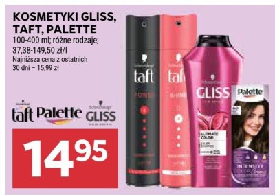 Kosmetyki Gliss, Taft, Palette różne rodzaje promocja w Stokrotka