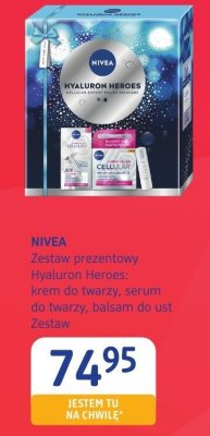 Zestaw prezentowy NIVEA Hyaluron Heroes: krem do twarzy, serum do twarzy, balsam do ust promocja w Drogerie DM