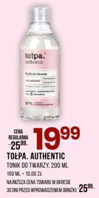 Tonik do twarzy Tołpa Authentic promocja w Drogerie Natura