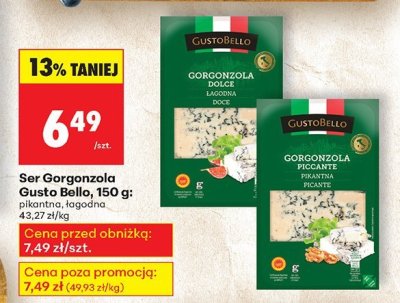 Ser Gorgonzola 150 g pikantne promocja w Biedronka