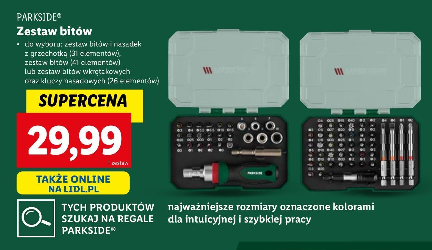 Zestaw bitow Parkside promocja
