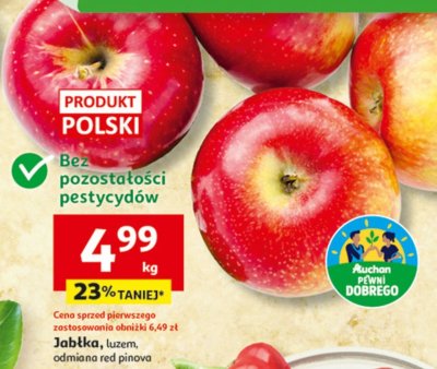 Jabłka luzem, odmiana red pinova promocja w Auchan