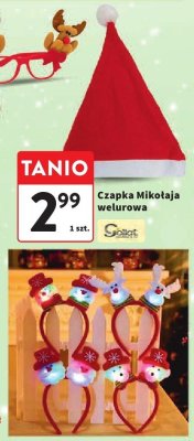 Czapka Mikołaja welurowa promocja w Intermarche
