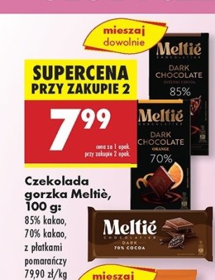 Czekolada gorzka 70 % z pomara艅czami Meltie promocja