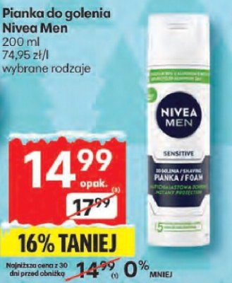Pianka do golenia Nivea Men promocja w Delikatesy Centrum
