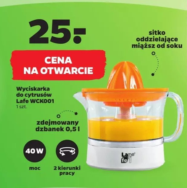 Wyciskarka do cytrusów wck001 Lafe promocja