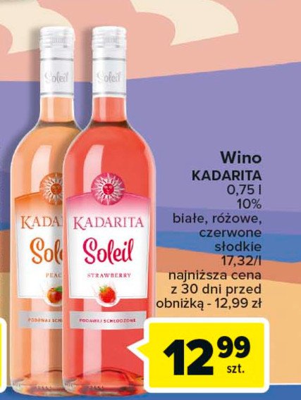 Wino KADARITA SOLEIL PEACH promocja
