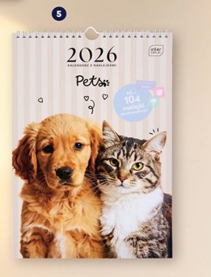 Kalendarz ścienny z naklejkami 32x22 cm promocja w Biedronka