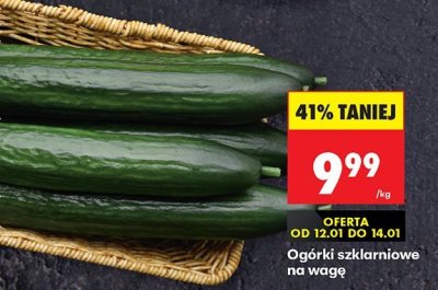 Ogórki szklarniowe na wagę promocja w Biedronka