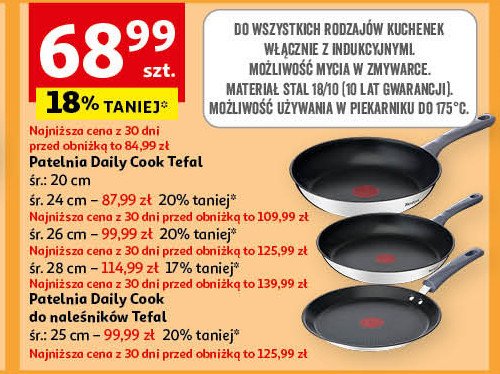 Patelnia do naleśników daily cook 25 cm Tefal promocja w Auchan