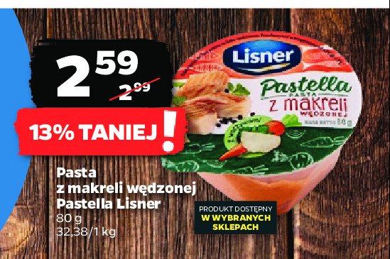 Pasta z makreli wędzonej Lisner pastella promocja
