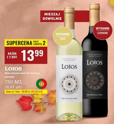 Wino Loios 750ml wytrawne czerwone promocja w Biedronka