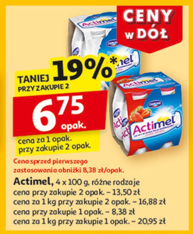 Jogurt classic Danone actimel promocja w Auchan