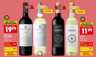 Wino Loios wytrawne białe promocja w Biedronka
