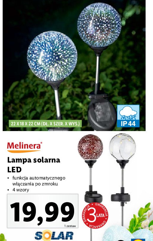 Lampa solarna led Melinera promocja