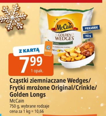 Cząstki ziemniaczane Wedges / Frytki mrożone Original / Crinkle / Golden Longs McCain promocja w Leclerc