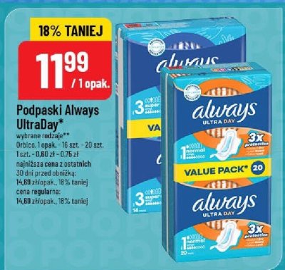 Podpaski Always UltraDay promocja w POLOmarket