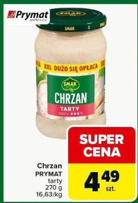 Chrzan PRYMAT tarty promocja w Carrefour Market