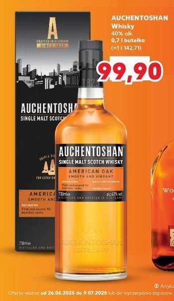 Whisky karton Auchentoshan american oak promocja w Kaufland