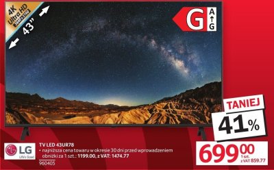 Telewizor LG LED 43UR78 promocja w Selgros