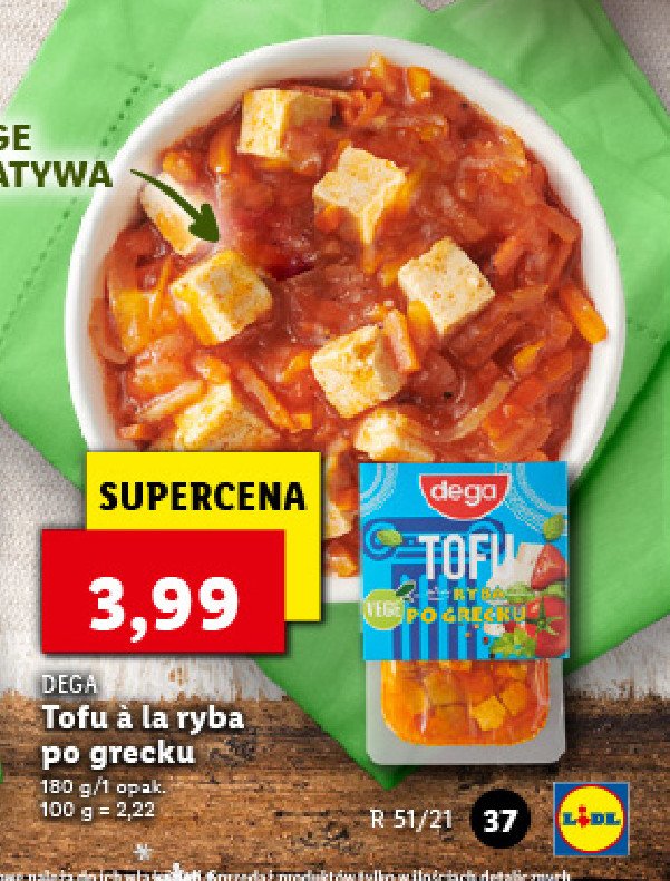 Tofu a'la ryba po grecku Dega promocja