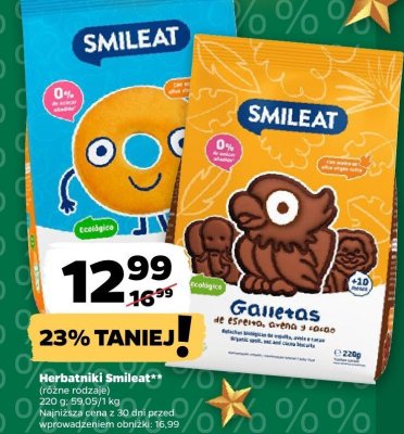 Herbatniki Smileat różne rodzaje promocja w Netto