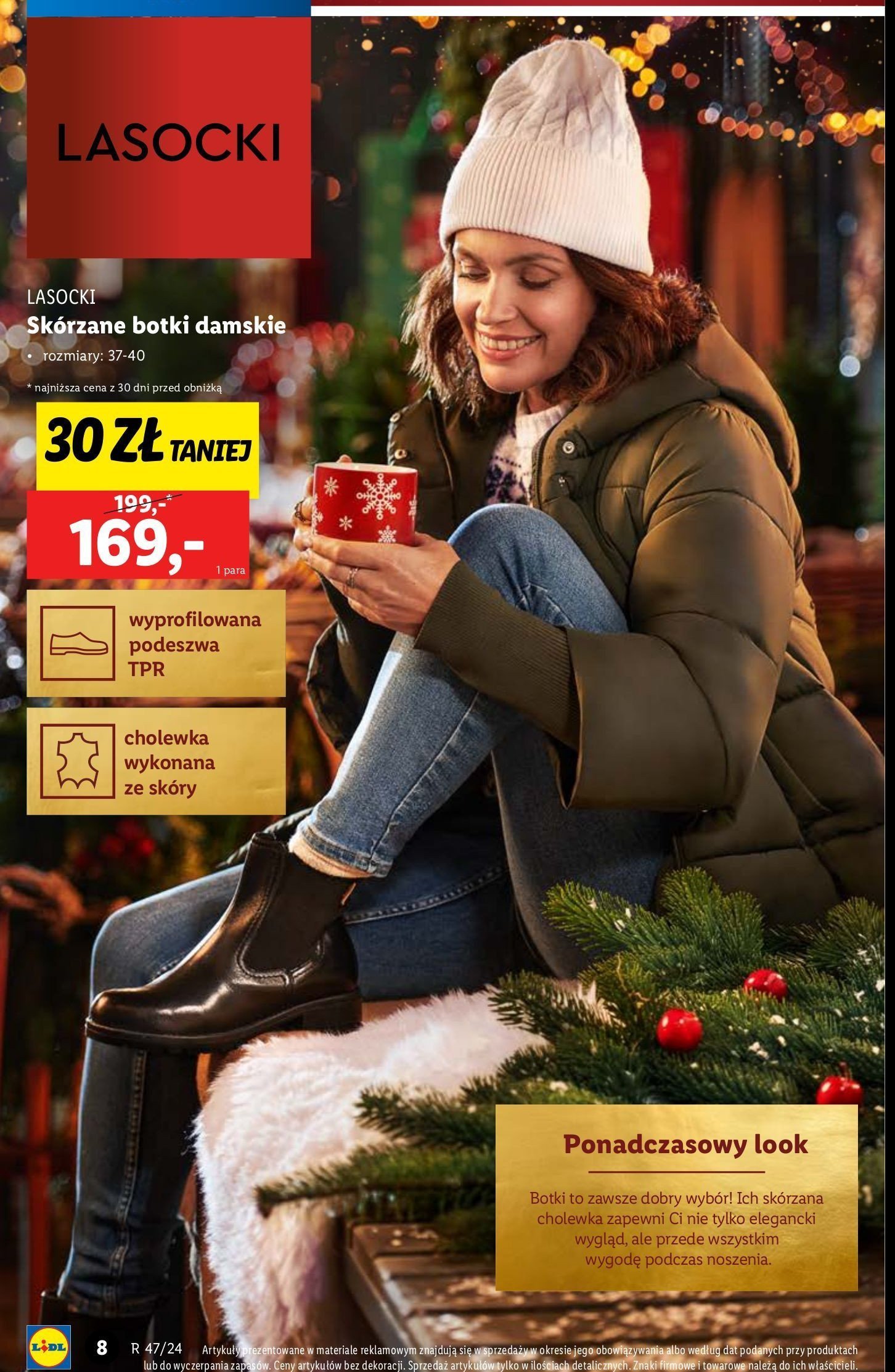 Botki damskie skórzane 37-40 LASOCKI promocja w Lidl