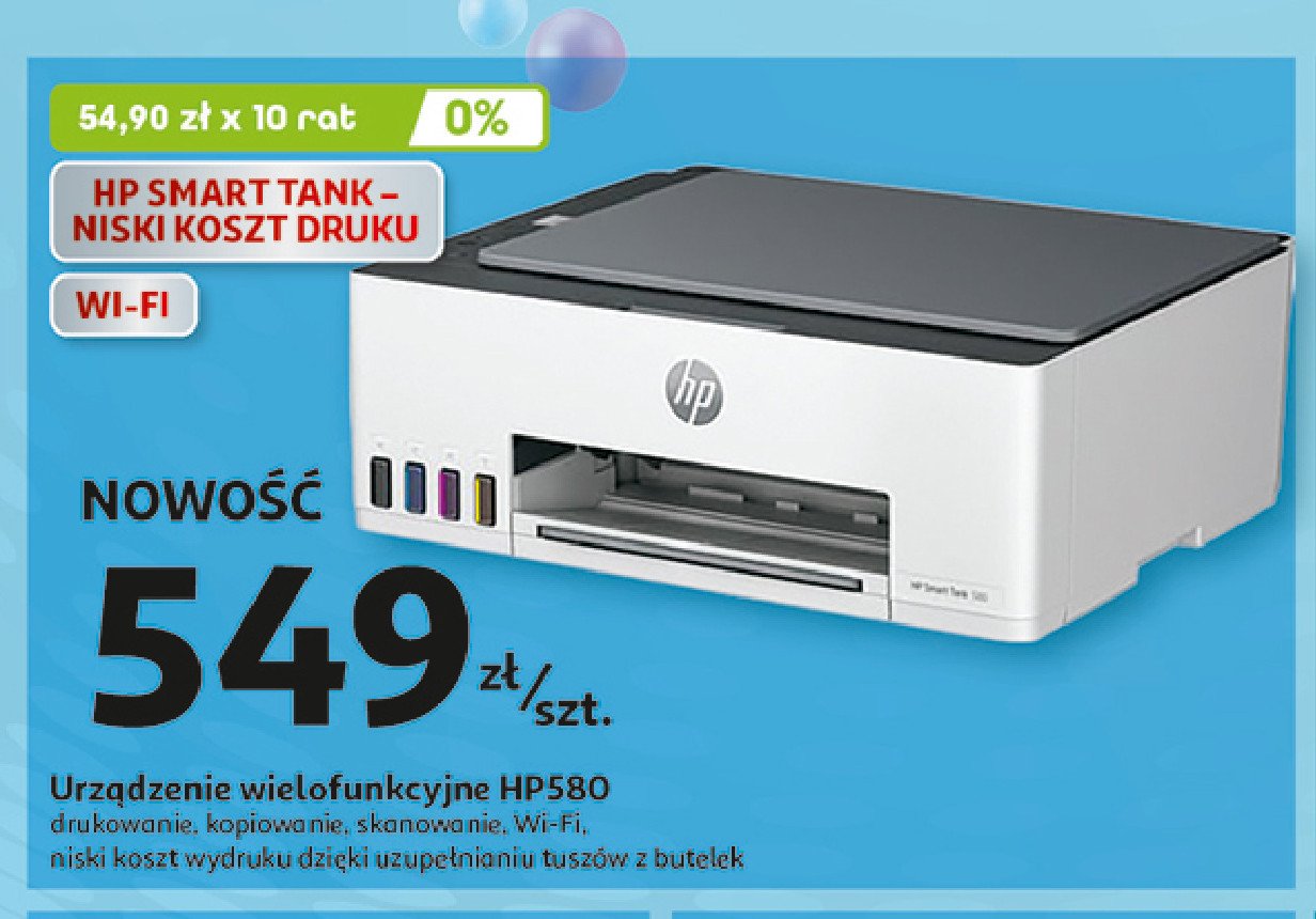 Urządzenie wielofunkcyjne smart tank 580 Hp promocja w Auchan