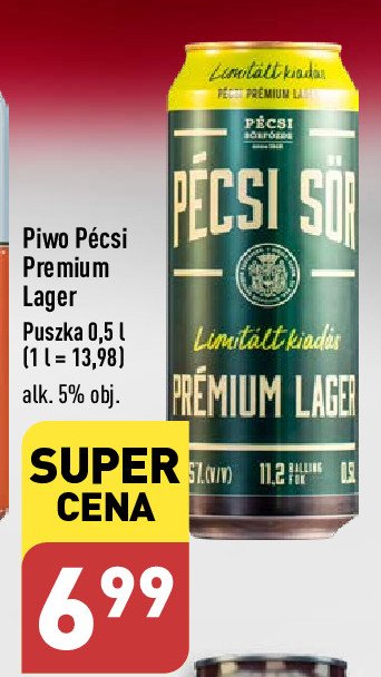 Piwo Pecsi premium lager promocja