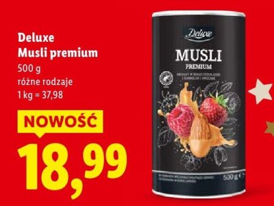 Musli Deluxe Musli premium różne rodzaje promocja w Lidl