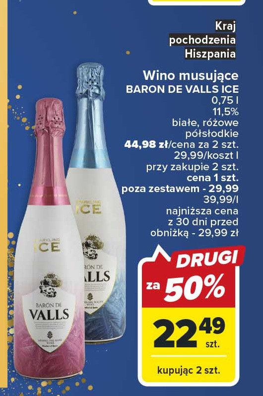 Wino Baron de valls sparkling ice promocja
