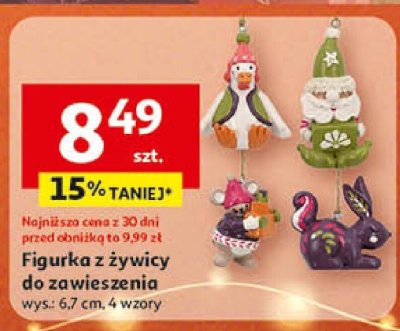 Figurka z żywicy do zawieszenia, wys. 6.7 cm, 4 wzory promocja w Auchan