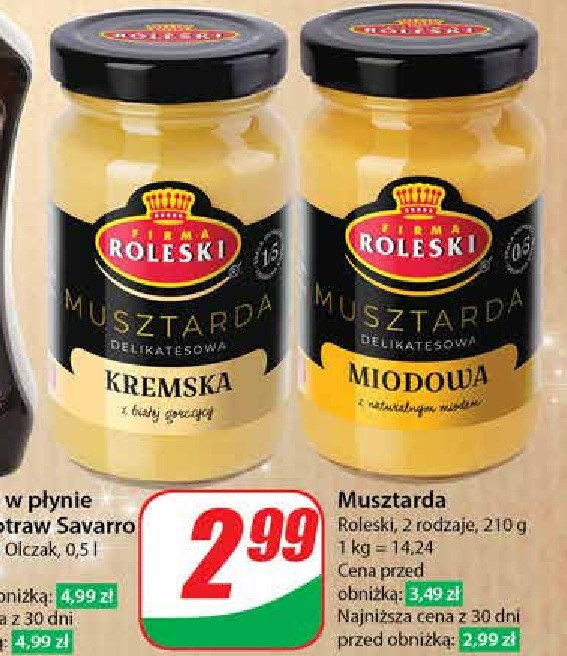 Musztarda delikatesowa miodowa Roleski promocja