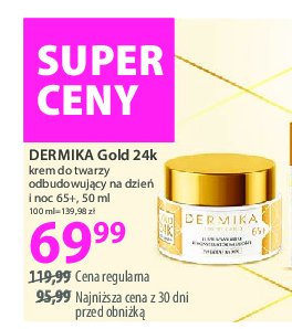 Krem do twarzy rekonstruktor młodości 65+ na dzień i noc Dermika gold 24k promocja w Hebe