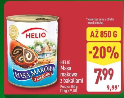 Masa makowa HELIO Masa makowa z bakaliami promocja w Aldi