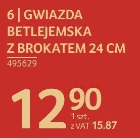 Gwiazda Betlejemska z brokatem 24 cm promocja w Selgros