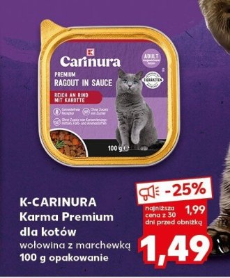 Karma Premium dla kotów wołowina z marchewką 100g  promocja w Kaufland