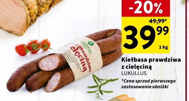 Kiełbasa prawdziwa z cielęcina Lukullus promocja