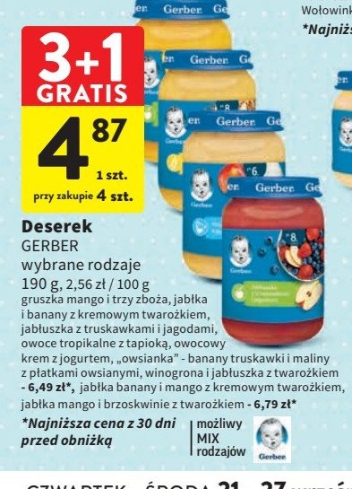 Deserek kaszka z owocami tropikalnymi i tapioką Gerber promocja