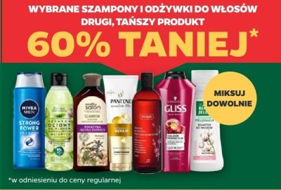 Wybrane szampony i odżywki do włosów DRUGI -60% promocja w Netto