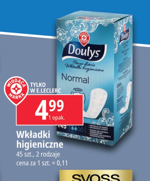 Wkładki higieniczne normal Wiodąca marka doulys promocja