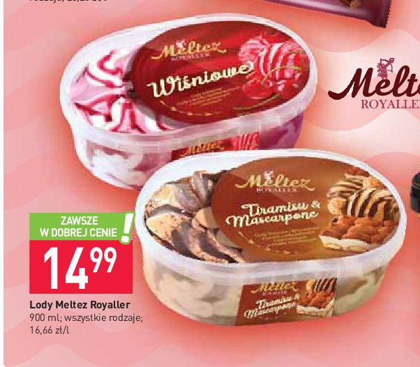 Lody tiramisu & mascarpone Meltez royaller promocja